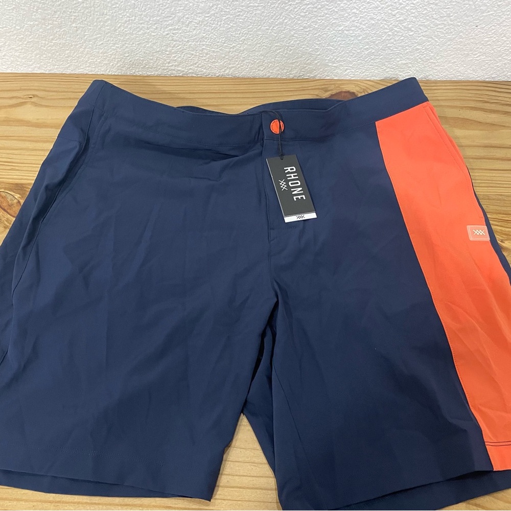 Rhone Barrier Swim Shorts Men’s XL Navy Emberglow NWT